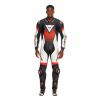 Dainese LAGUNA SECA 6 1PC závodní letní kombinéza bílá/fluo-červená vel.52
